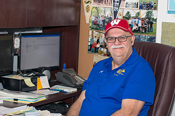 Andy at his desk