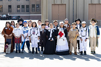 A St. Joseph’s Indian School third grader transformed into their chosen historical figure and shared their story with parents, teachers and classmates during the Wax Museum project showcase.