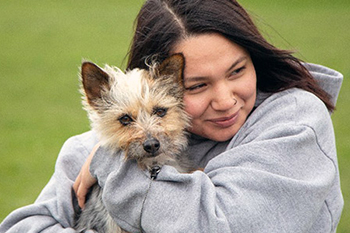 A St. Joseph’s Indian School student shares a special bond with a HAPI Homes dog. Whether providing comfort, encouraging confidence or simply enjoying playtime, these four-legged companions make life a little brighter every day!